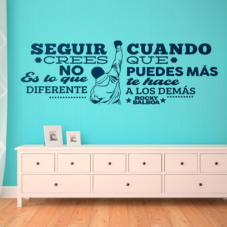 Vinilos Decorativos: Vinilo decorativo con frase motivacional de Rocky 
