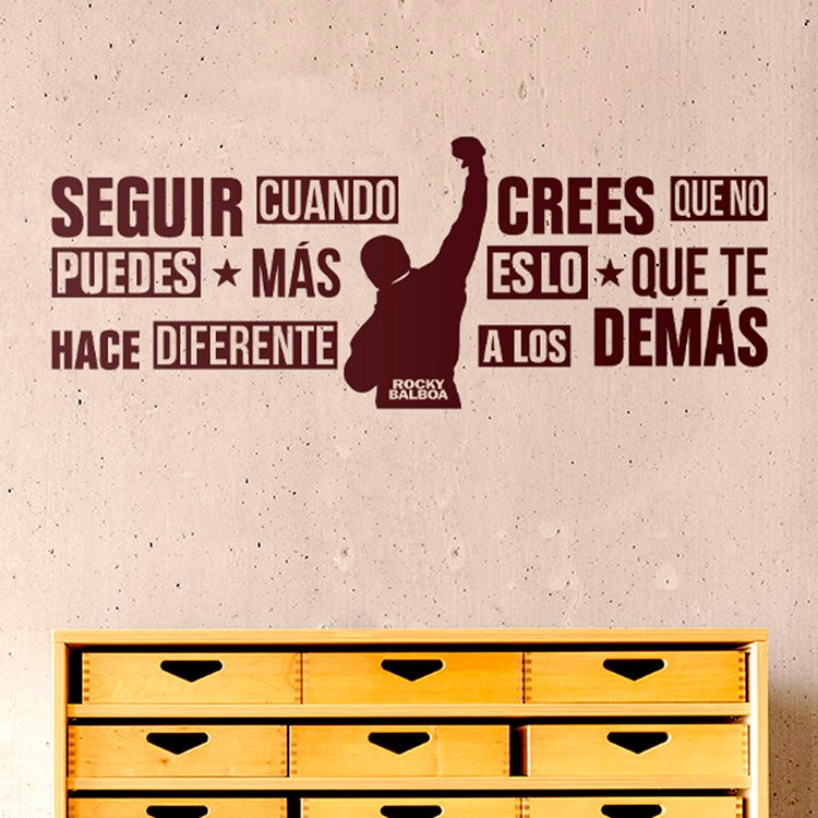 Vinilos Decorativos: Vinilo decorativo con frase motivacional de Rocky 