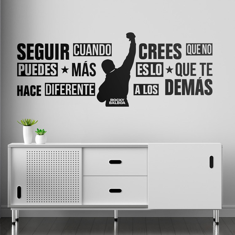 Vinilos Decorativos: Vinilo decorativo con frase motivacional de Rocky 