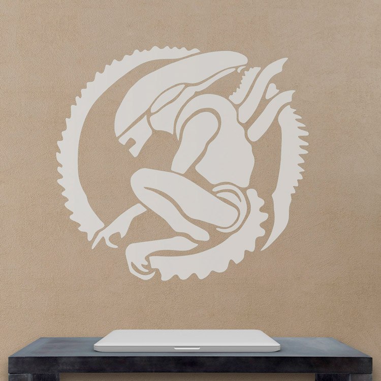 Vinilos Decorativos: Figura de Alien en posición oculta