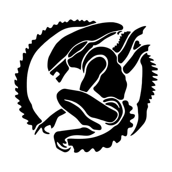 Vinilos Decorativos: Figura de Alien en posición oculta