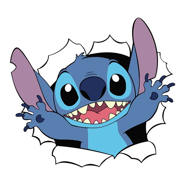 Vinilos Infantiles: Stitch saliendo de la pared