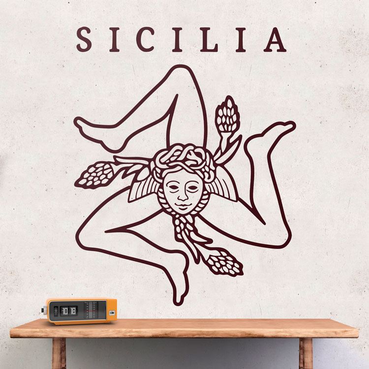 Vinilos Decorativos: Escudo de Sicilia con Trinacria en vinilo decorati