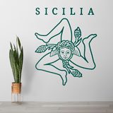 Vinilos Decorativos: Escudo de Sicilia con Trinacria en vinilo decorati 2