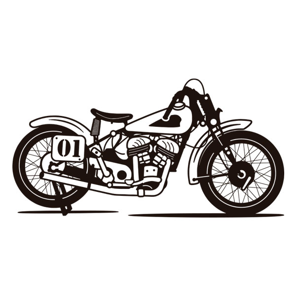 Vinilos Decorativos: Moto Clásica Retro Carrera