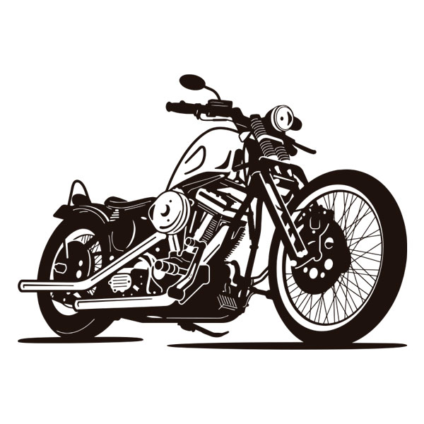 Vinilos Decorativos: Moto Chopper Clásica