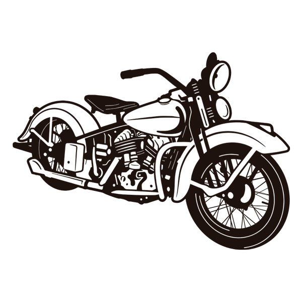 Vinilos Decorativos: Moto Clásica Estilo Chopper