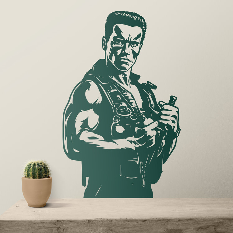 Vinilos Decorativos: Arnold Schwarzenegger Commando