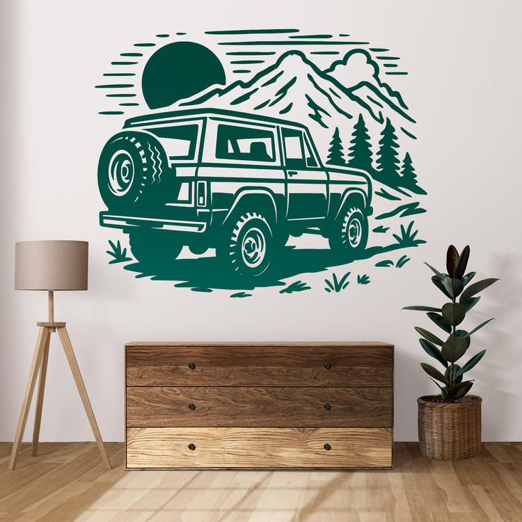Vinilos Decorativos: Todoterreno clásico en montaña