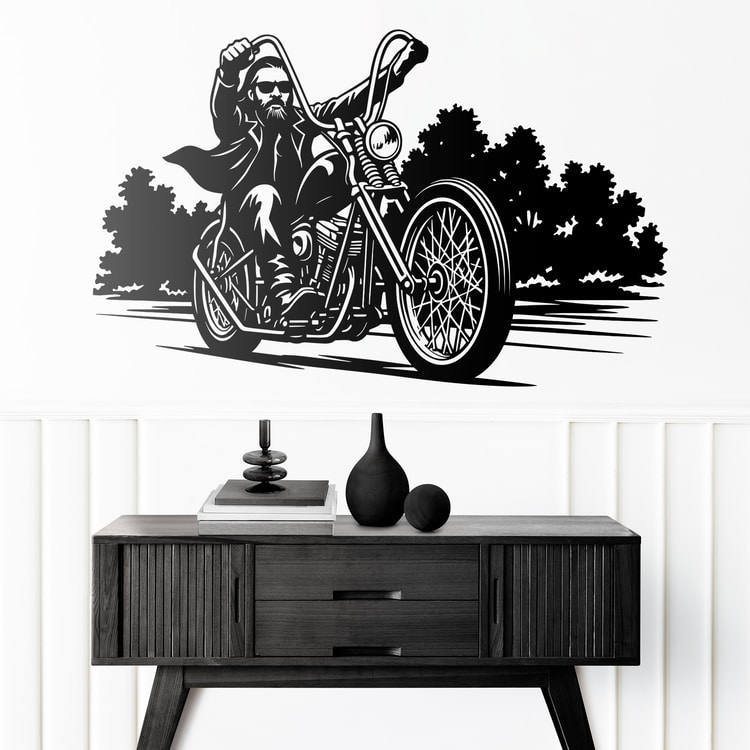 Vinilos Decorativos: Motero Ruta Libre en Chopper