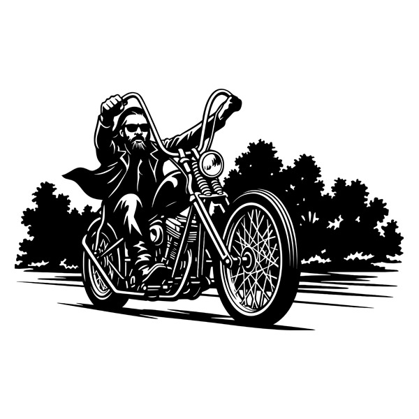 Vinilos Decorativos: Motero Ruta Libre en Chopper