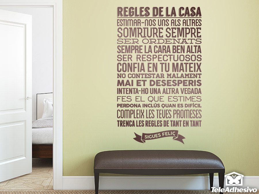 Vinilos Decorativos: Regles de la casa