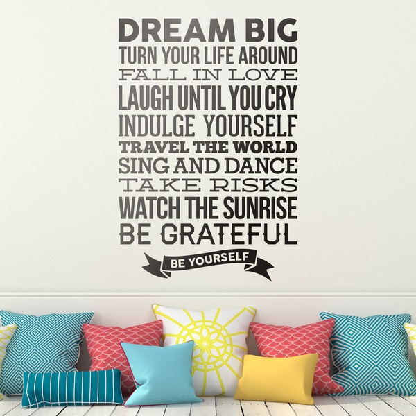 Vinilos Decorativos: Dream big and be yourself