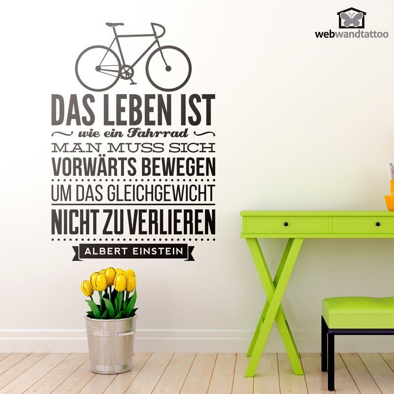 Vinilo decorativo "Das leben ist wie ein fahrrad