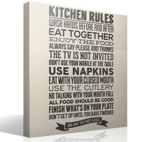 Vinilos Decorativos: Reglas de la cocina - inglés