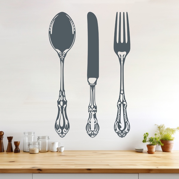 Vinilos Decorativos: Cuchara, cuchillo y tenedor