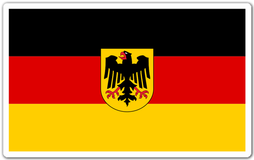 Pegatinas: Bandera de Alemania con escudo