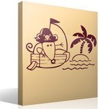 Vinilos Infantiles: Ratón en barco pirata