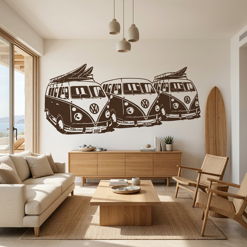 Vinilos Decorativos: 3 Furgonetas VW Surf
