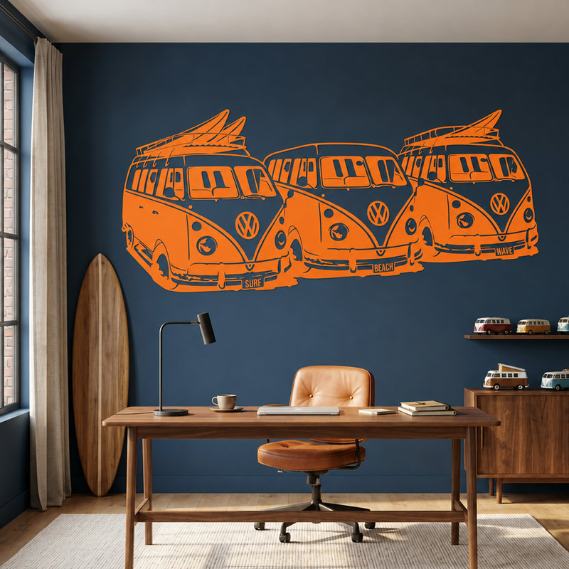 Vinilos Decorativos: 3 Furgonetas VW Surf