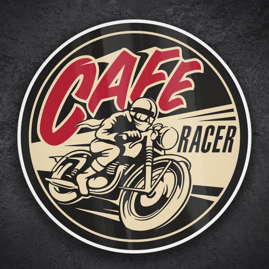 Pegatinas: Emblema Moto Cafe Racer Vintage