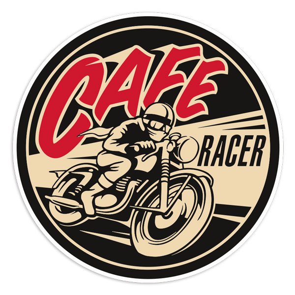 Pegatinas: Emblema Moto Cafe Racer Vintage