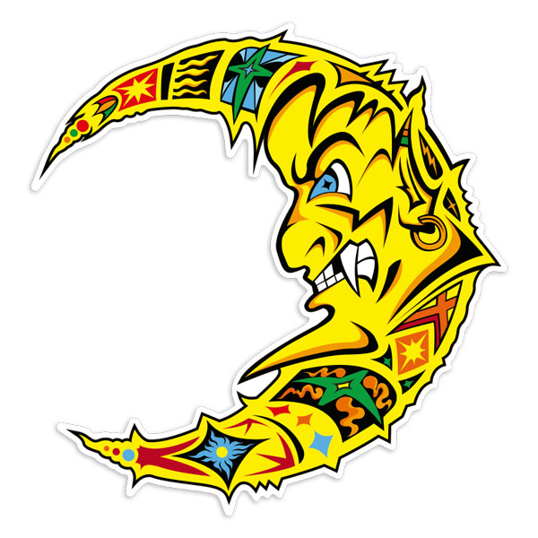 Pegatinas: Luna Caricatura Valentino Rossi