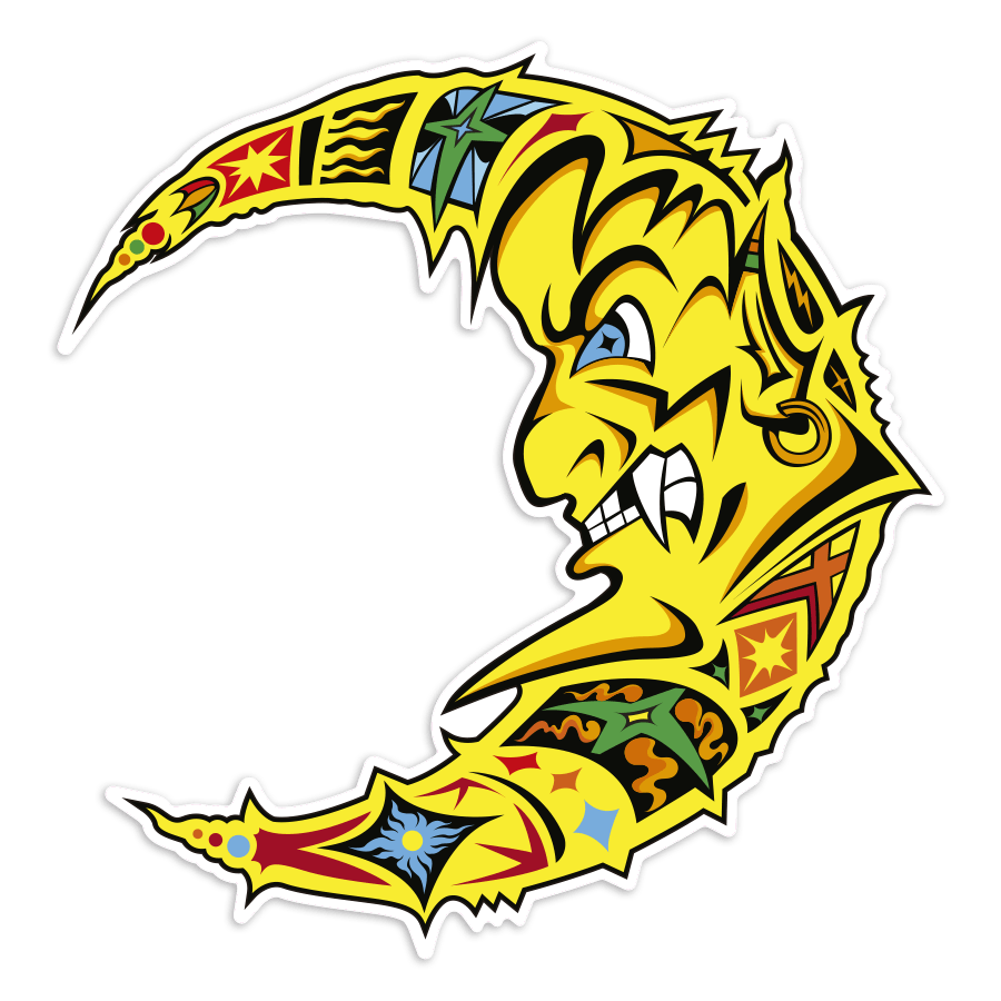 Pegatinas: Luna Caricatura Valentino Rossi