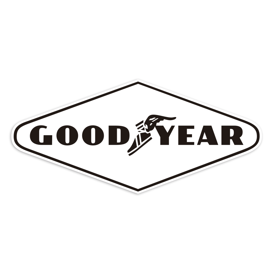 Pegatinas: Goodyear Rombo Blanco y Negro
