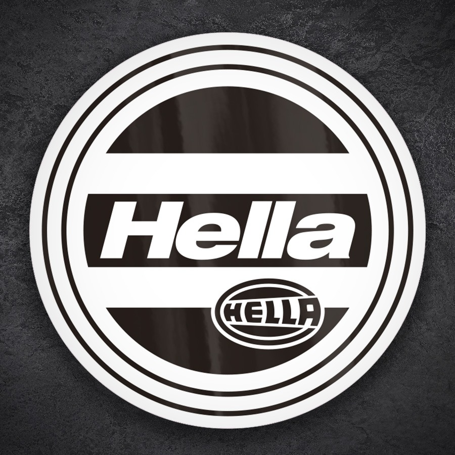 Pegatinas: Hella con Logotipo en Franjas Horizontales