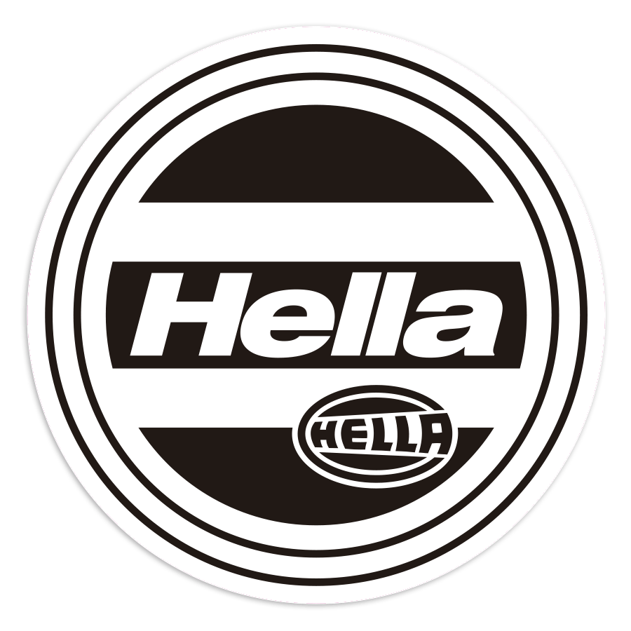 Pegatinas: Hella con Logotipo en Franjas Horizontales