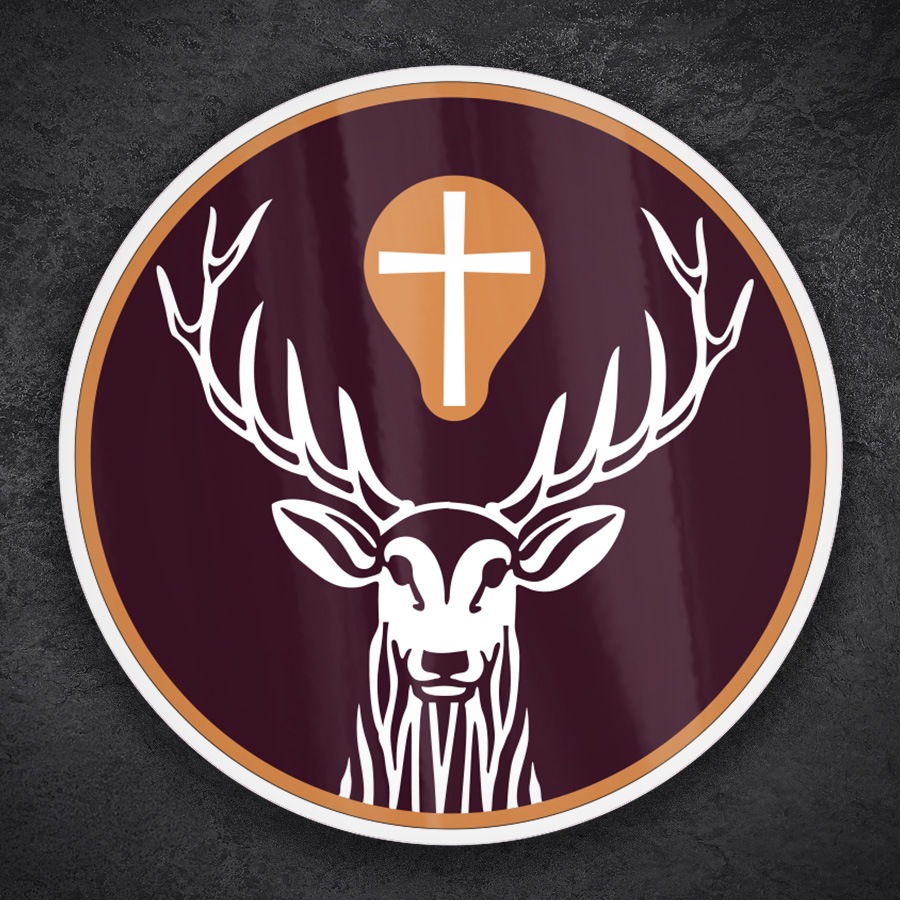 Pegatinas: Ciervo J&auml;germeister Redondo