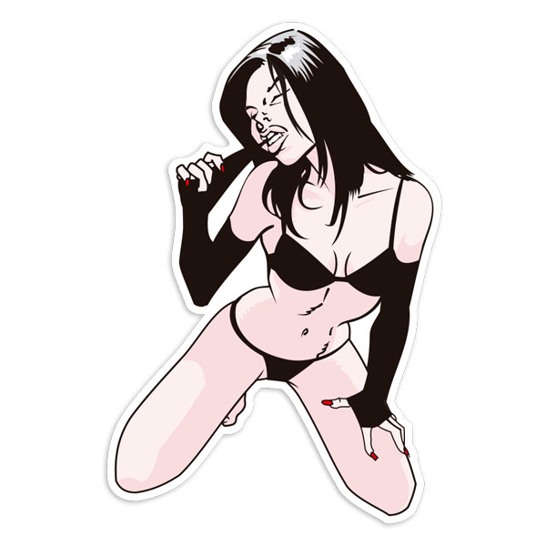Pegatinas: Chica Pin-Up Estilo C&oacute;mic