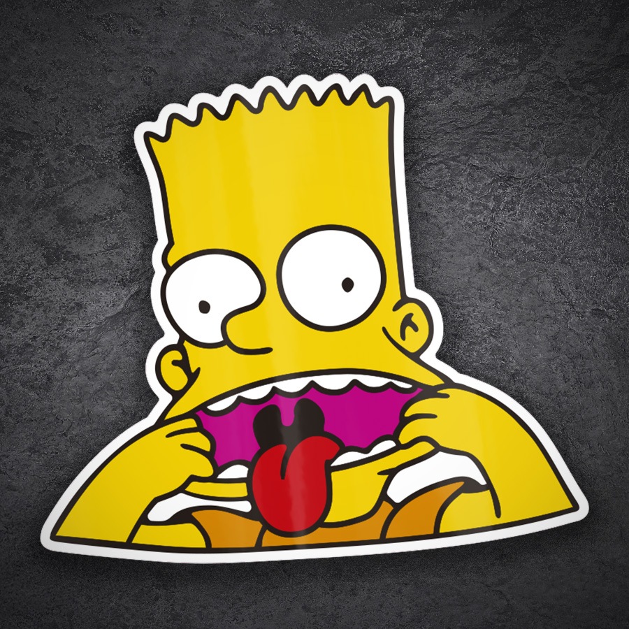 Pegatinas: Bart Simpson Sacando la Lengua