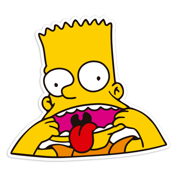 Pegatinas: Bart Simpson Sacando la Lengua