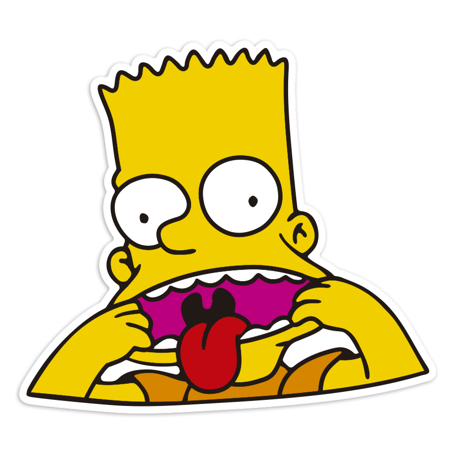 Pegatinas: Bart Simpson Sacando la Lengua