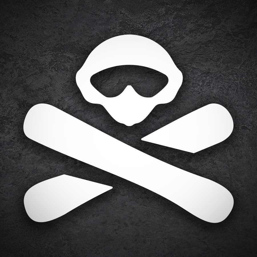 Pegatinas: Emblema Esquiador Snow Pirata