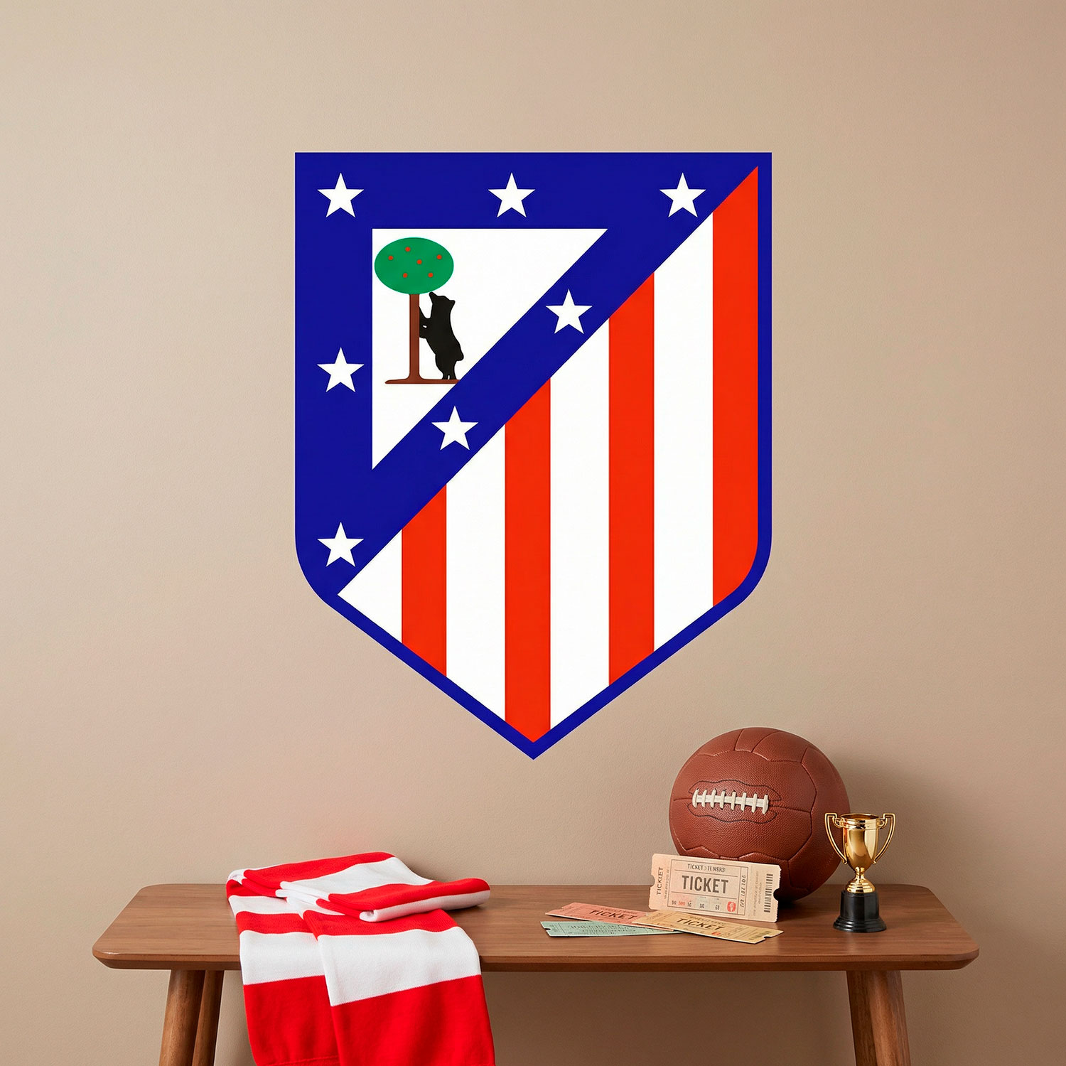 Vinilos Decorativos: Escudo Atl&eacute;tico de Madrid Color