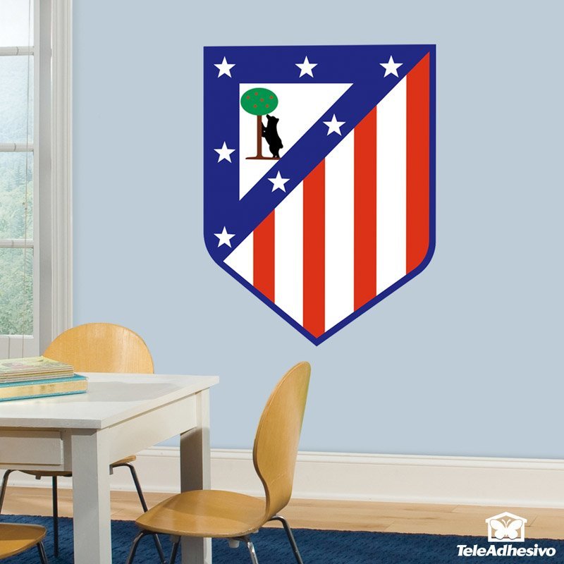 Vinilos Decorativos: Escudo Atlético de Madrid Color