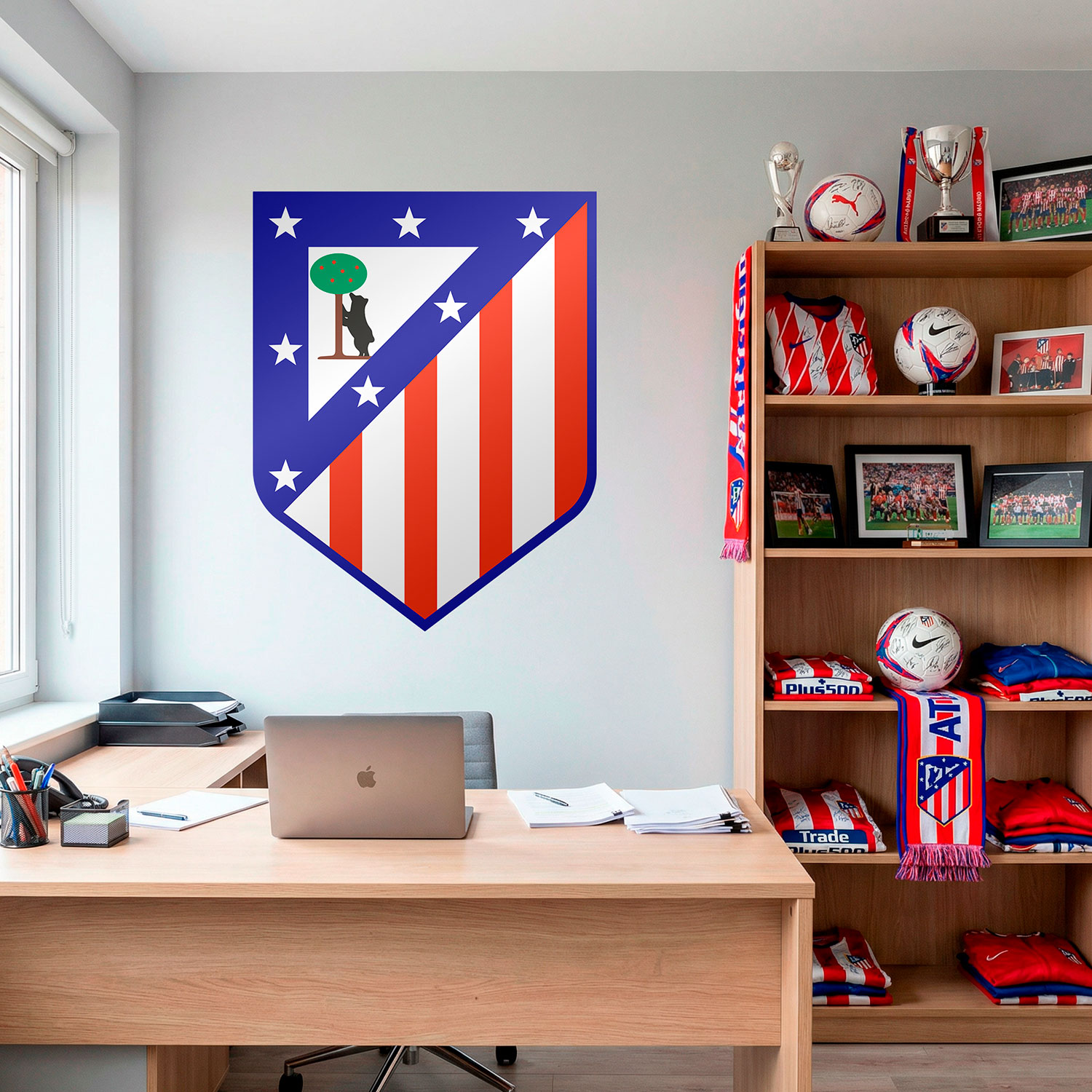 Vinilos Decorativos: Escudo Atl&eacute;tico de Madrid Color