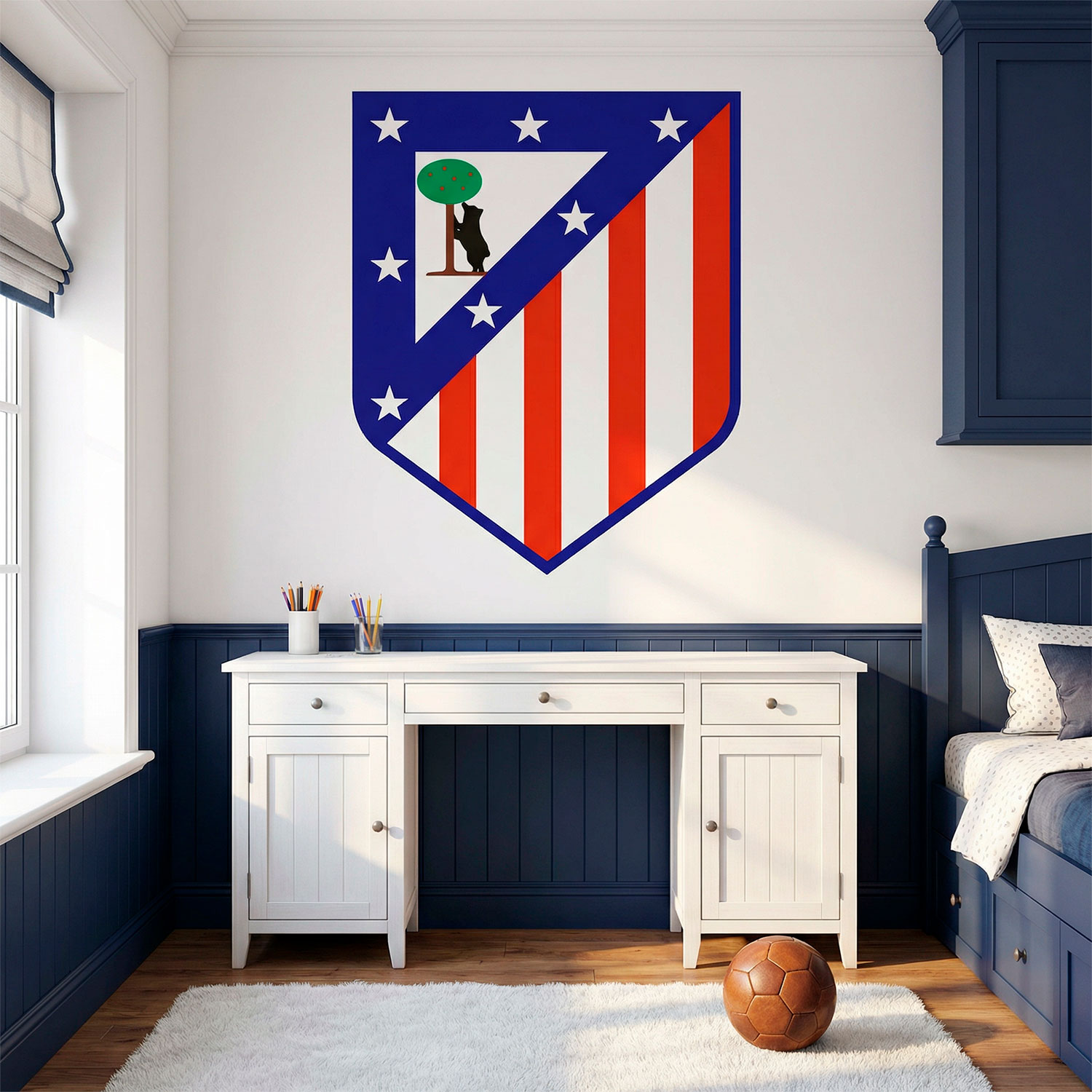 Vinilos Decorativos: Escudo Atl&eacute;tico de Madrid Color