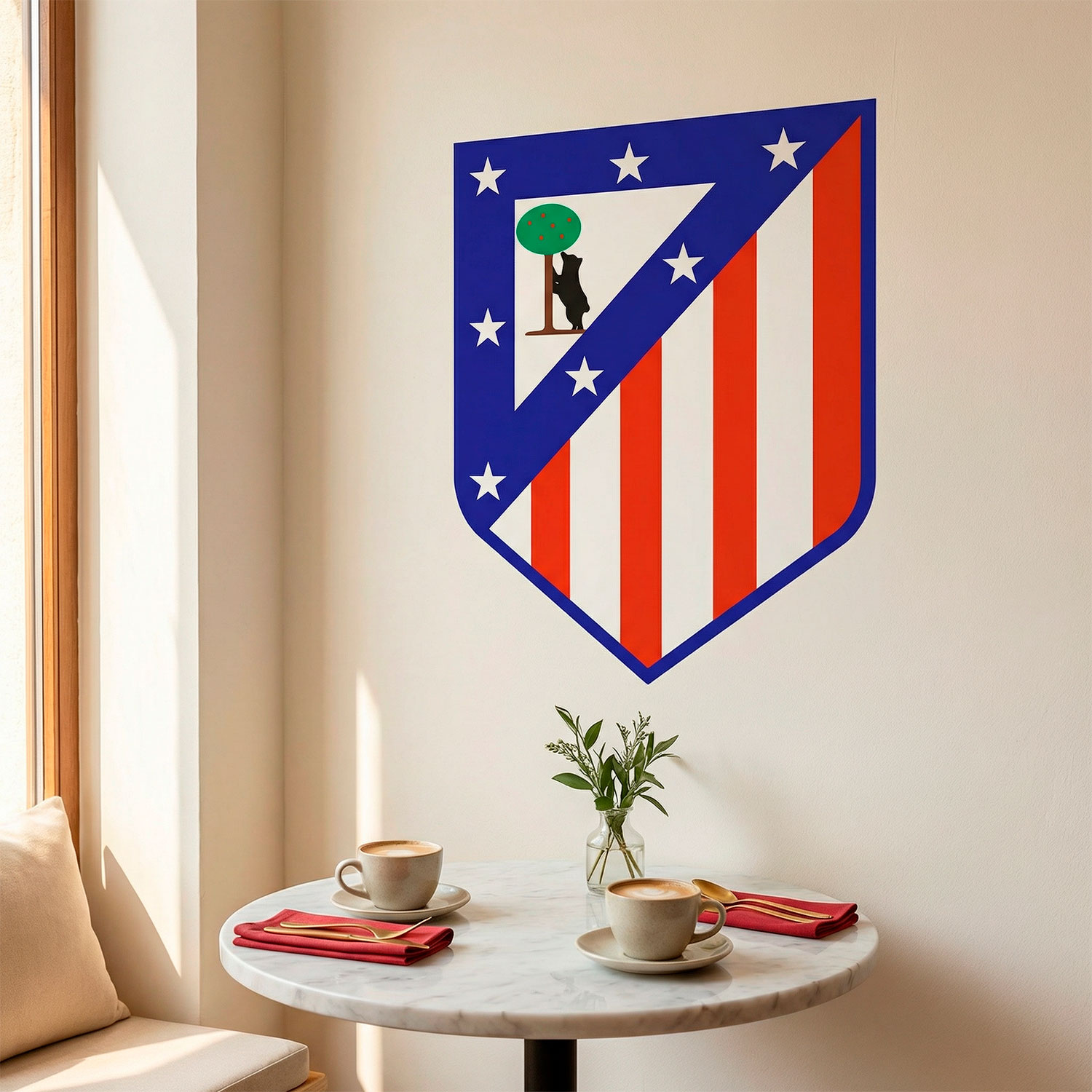 Vinilos Decorativos: Escudo Atl&eacute;tico de Madrid Color