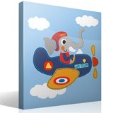 Vinilos Infantiles: Elefante piloto de avión 4