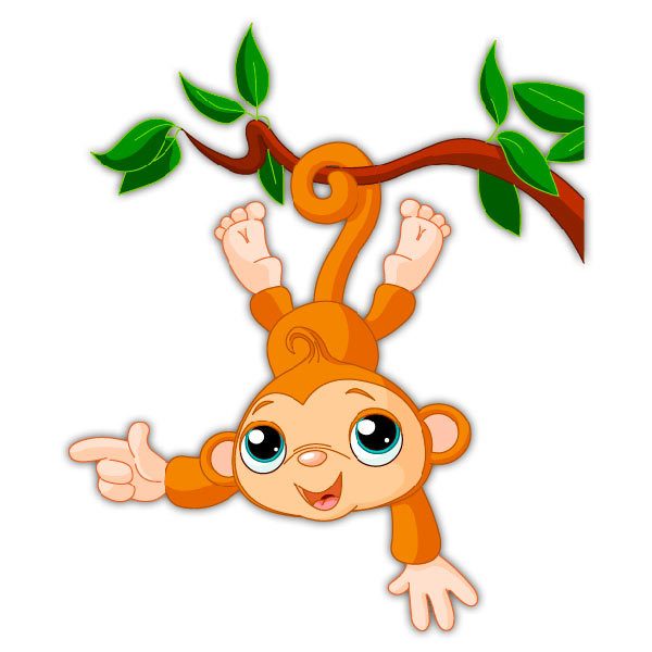 Vinilos Infantiles: Mono cuelga de la rama