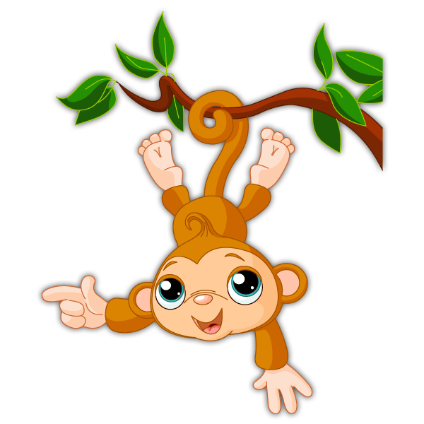 Vinilos Infantiles: Mono cuelga de la rama 0