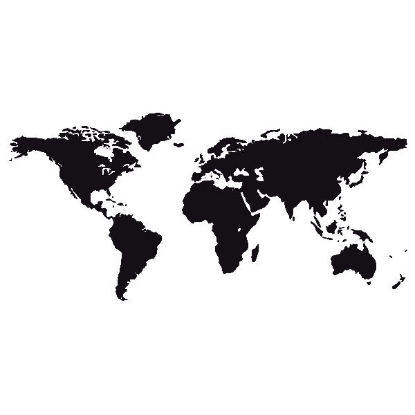 Vinilos Decorativos: Mapamundi - Silueta mapa del mundo