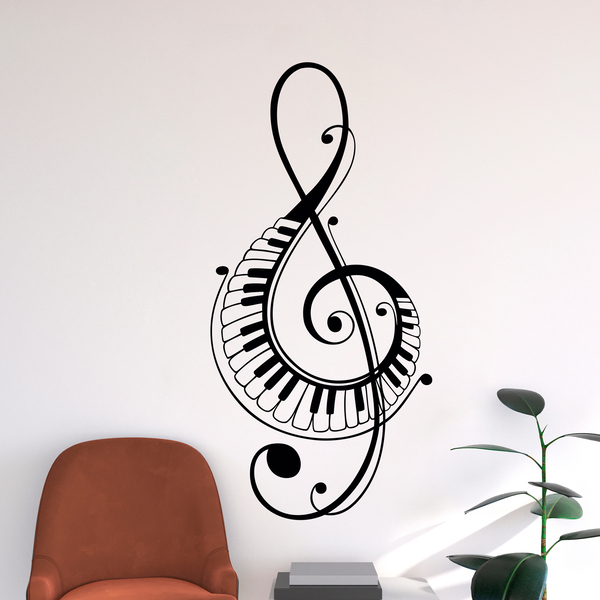 Vinilos Decorativos: Clave de sol con teclas de piano 2