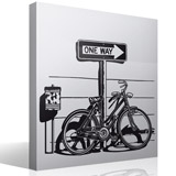 Vinilos Decorativos: Bicicleta en señal de tráfico One Way 3