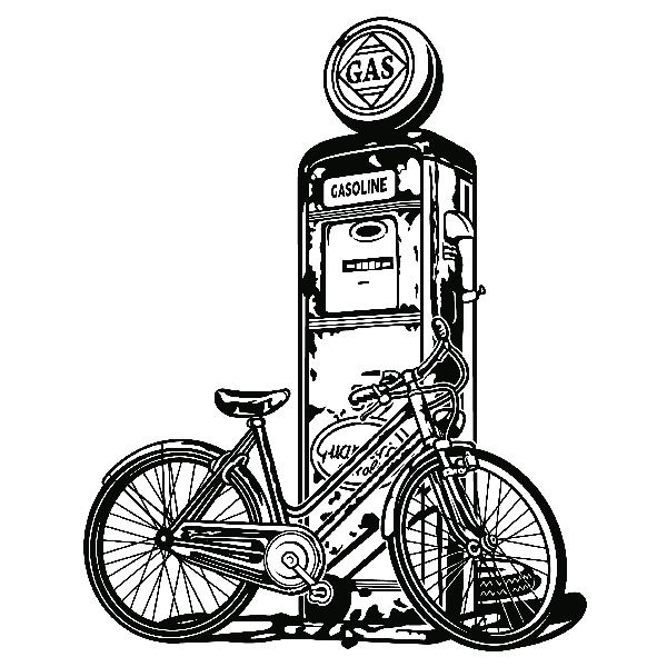 Vinilos Decorativos: Bicicleta sobre surtidor de gasolina