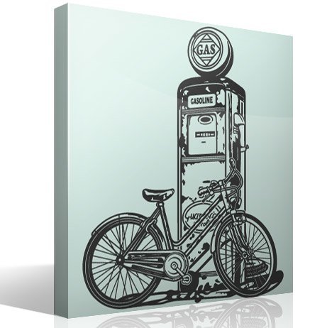 Vinilos Decorativos: Bicicleta sobre surtidor de gasolina